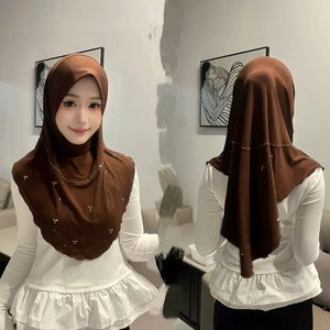 Hijab Zifeng OEM uni pratique pour femmes musulmanes avec strass brillants en <span class=keywords><strong>lin</strong></span> CE - Product Image 1