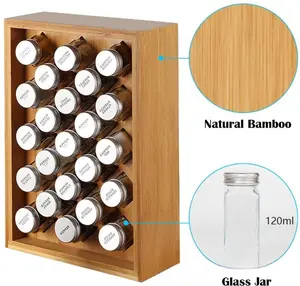 Hochwertiges Küchenaufbewahrungsregal Bambus-Gewürzregale Schublade-Organisator