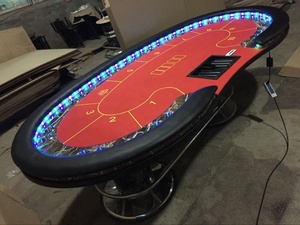 96 INCH Casino Professional Oval <strong>Poker</strong> <strong>Table</strong> with Deluxe Chrome Legs - Product Image 2