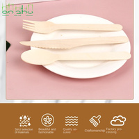 Ustensiles en bois jetables, compostables et écologiques en gros pour camions de restauration et vendeurs de rue - Ensemble cuillère, fourchette, couteau