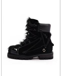 Preventa de las Nuevas Botas Mohawk Mardi con Cordones Estilo Crazy Lace-up. Zapatos de Plataforma de Piel Sintética de Caña Alta, Diseño Original de Moda para Invierno - Product Image 5