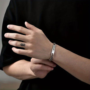 Pulseras y Brazaletes <span class=keywords><strong>de</strong></span> Moda <span class=keywords><strong>de</strong></span> Acero Inoxidable 316L Personalizados al por Mayor, Pulsera <span class=keywords><strong>de</strong></span> Cadena con <span class=keywords><strong>Signo</strong></span> Zodiacal para Hombre - Product Image 3