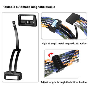 마그네틱 버클 부드러운 탄성 꼰 나일론 루프 시계 밴드 Apple Watch 시리즈에 적합 42mm 46mm 40mm 41mm 44mm 45mm 49mm - Product Image 3