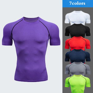 <span class=keywords><strong>Camiseta</strong></span> Deportiva de Compresión de <span class=keywords><strong>Manga</strong></span> Corta para <span class=keywords><strong>Hombre</strong></span>, de Secado Rápido, con Logotipo Personalizado - Product Image 2