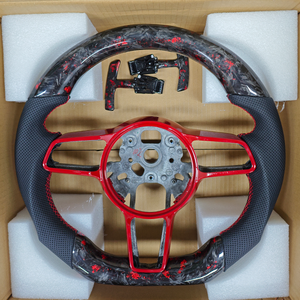 Volante de fibra de carbono forjado rojo personalizado para <span class=keywords><strong>Porsche</strong></span> 718 Boxster Cayman 911 Carrera Cayenne GTS Macan Panamera <span class=keywords><strong>Turbo</strong></span> <span class=keywords><strong>S</strong></span> - Product Image 2