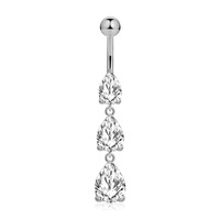 Piercing de nombril tendance en acier inoxydable 316, 14G, en forme de goutte d'eau, bijoux de corps pour femmes, vente en gros