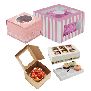 Commercio all'ingrosso <span class=keywords><strong>rosa</strong></span> bomboniere design cilindro rotondo quadrato di imballaggio per 10 12 pollici alta torta di formaggio scatola di carta con finestra trasparente - Product Image 5