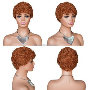 Perruque Courte Afro Bouclée en Gros pour <span class=keywords><strong>Coupe</strong></span> Pixie 100% Cheveux Humains Vierge pour Femmes sans Dentelle - Product Image 4