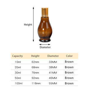 Bouteilles d'huile <span class=keywords><strong>de</strong></span> <span class=keywords><strong>parfum</strong></span> ambre en forme <span class=keywords><strong>de</strong></span> goutte d'<span class=keywords><strong>eau</strong></span> <span class=keywords><strong>de</strong></span> 10ml 20ml 30ml 50ml 100ml avec boîte vente en gros - Product Image 6