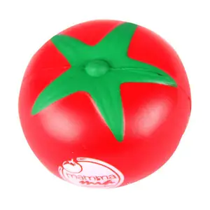 Pu Volwassen Stress Handtherapie Bal Bulk Custom Logo Levert Tomaat Stressbal