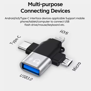 Adaptador 3 en 1 QC3.0 DC Tipo-C a USB 3.0 para y para - Product Image 5