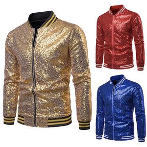 Tuta con <span class=keywords><strong>paillettes</strong></span> bling moda personalizzata <span class=keywords><strong>di</strong></span> alta qualità tuta coreana abbigliamento da discoteca <span class=keywords><strong>giacca</strong></span> da <span class=keywords><strong>uomo</strong></span> realizzata in cina - Product Image 1