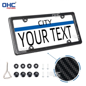 Cadre de <span class=keywords><strong>plaque</strong></span> <span class=keywords><strong>d</strong></span>'<span class=keywords><strong>immatriculation</strong></span> personnalisé à 4 ou <span class=keywords><strong>2</strong></span> trous, finition brillante, effet carbone, pour voitures aux spécifications américaines, Ohc Motors - Product Image 3