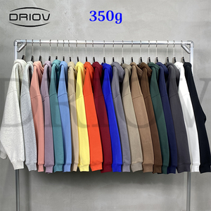 고품질 350g 프렌치 테리 오버사이즈 후드티 남녀공용 크롭 후디 퍼프 프린팅 자수 커스텀 후드 - Product Image 1