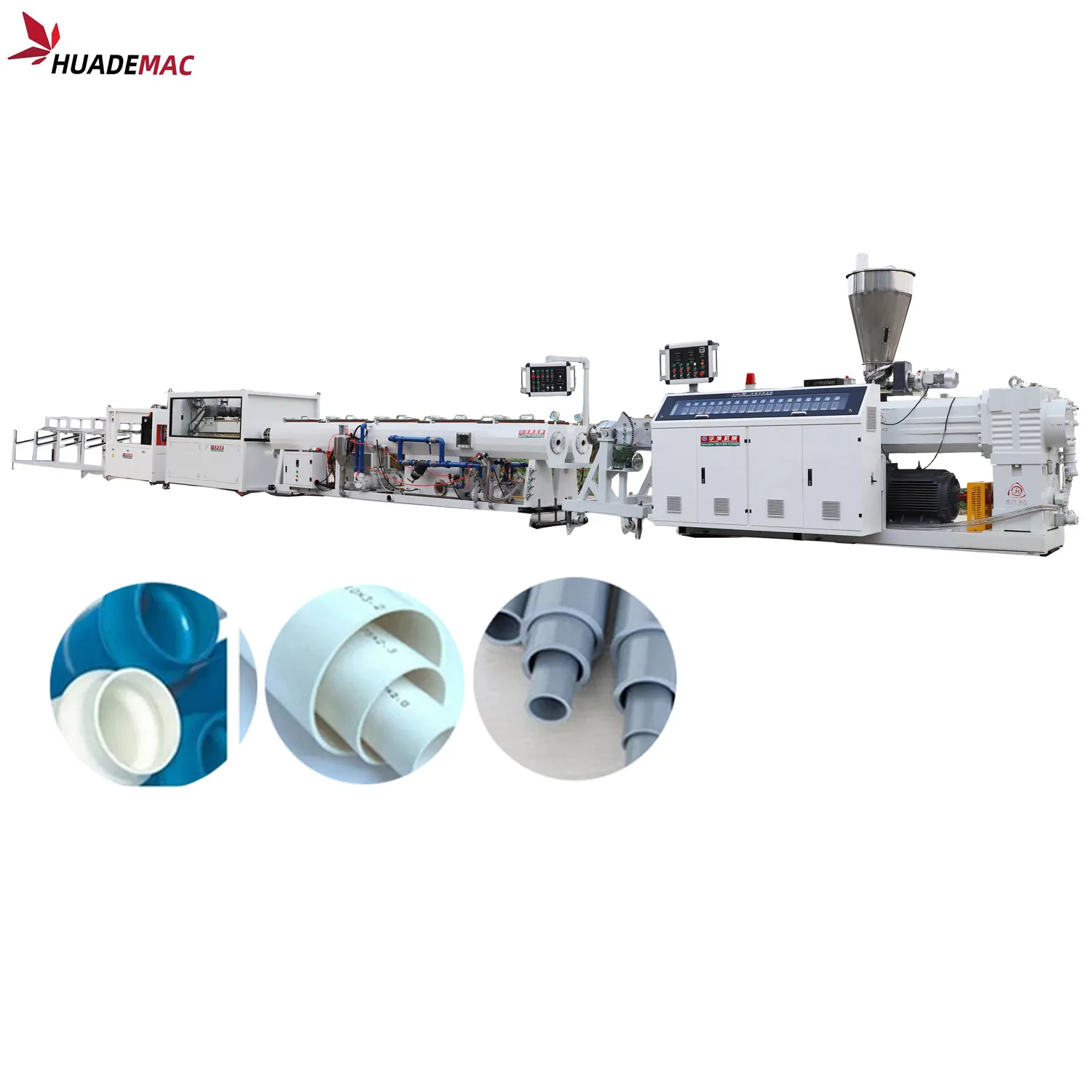 Dual pipe extrusion line/PVC electric conduit pipe making machine UPVC pipe production line HUADE MAC