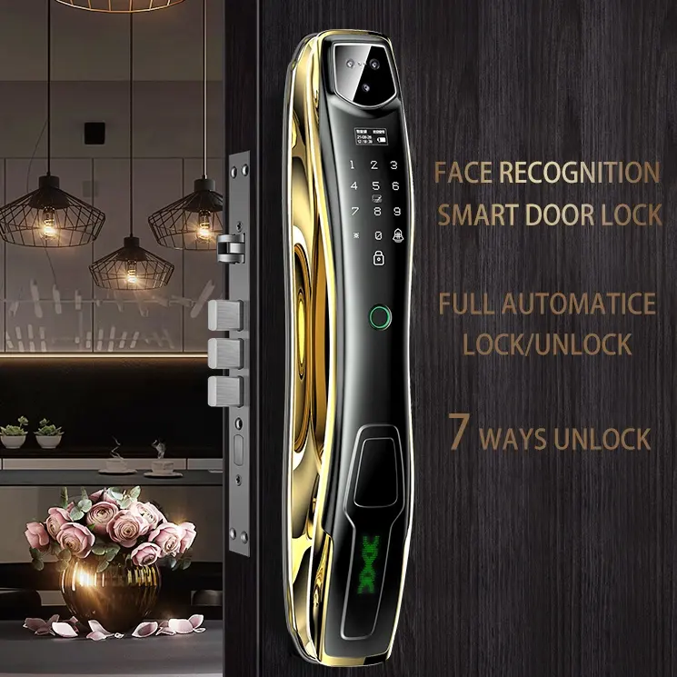 Cerraduras inteligentes de carga rápida aplicación tuya Cámara WiFi cerradura electrónica inalámbrica oculta cerradura de la puerta del hogar con timbre de vídeo de anillo