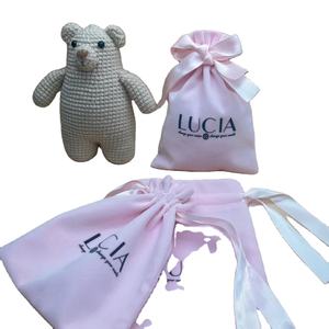 Sacs de luxe personnalisés en velours blanc et daim avec ruban rose, échantillon <span class=keywords><strong>gratuit</strong></span> pour emballage <span class=keywords><strong>cadeau</strong></span> et bonbons - Product Image 1