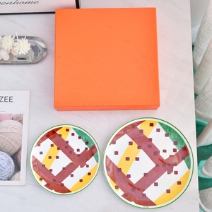 Plato de Cerámica de Lujo de 10/8.5 Pulgadas, Juego de Platos, Platos de Cena, Porcelana de Hueso de Alta Calidad, Azul Real Minimalista, Económico, 10.5 Pulgadas - Product Image 1