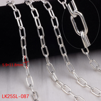 Épais 925 argent Sterling aplati trombone chaîne grosse chaîne de câble allongée rouleau pour collier à faire soi-même Bracelet fabrication de bijoux