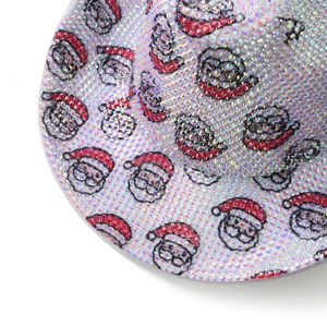 Chapeau de cowboy HLC ODM avec strass, motif Père Noël et imprimé léopard, chapeau Fedora pour fête western, idéal pour la décoration d'événements festifs - Product Image 2