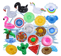 Porte-gobelets gonflable pliables, lot de 20 pièces, flotteur pour boissons à la piscine d'été, variété de boissons