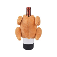 Housse de bouteille de vin en forme de dinde de Thanksgiving, décoration de table pour la récolte d'automne, réutilisable, faite à la main, en peluche, écologique, best-seller