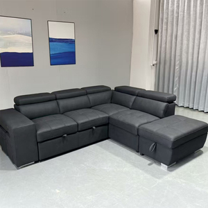 Nuovo Design Set di Divani in Pelle PU a Forma di L, Divano Letto Moderno Decorativo Convertibile per Soggiorno - Product Image 3