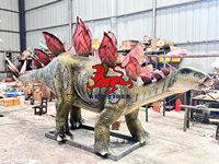 Dinosaure stégosaure animatronique mécanique grandeur nature en usine
