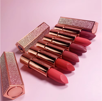 Vente en gros faites votre propre rouge à lèvres OEM bricolage breloques maquillage rouge brun foncé maquillage personnalisé rouge à lèvres solide hydratant