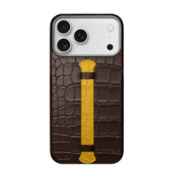 Coque de protection magnétique en cuir véritable d'alligator/crocodile de créateur exotique pour iPhone 18, 17 Pro, 18 Pro Max, vente en gros