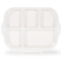 Assiettes à compartiments multiples en mélamine à 5 compartiments, plateaux de service multi-grilles pour la restauration rapide, les cantines et les traiteurs