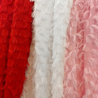 Tissu en dentelle à plumes blanches, tissu jacquard, tissu à découper, dentelle à franges pour jupe d'été, dentelle en mousseline pour robe de mariée - Prix de gros
