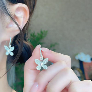 Pendientes de <span class=keywords><strong>Mariposa</strong></span> con Diamantes Cultivados en Laboratorio, Oro Blanco de 18K, Pendientes Finos para Mujer, Pendientes con Diamantes de Laboratorio - Product Image 5