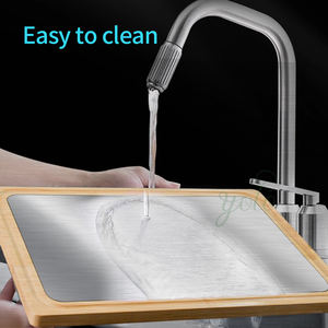 Ensemble de planches à découper double face Nouveau design Bloc à découper en bois de bambou en acier inoxydable pour la cuisine domestique écologique - Product Image 2