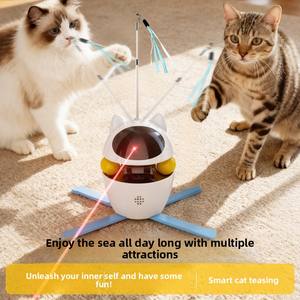 Jouet pour <span class=keywords><strong>chat</strong></span> électrique intelligent, classique et moderne, avec baguette interactive, laser rotatif et jeu automatique pour soulager l'ennui <span class=keywords><strong>en</strong></span> intérieur - Product Image 3