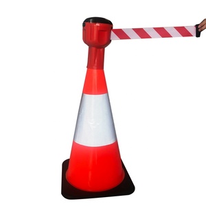 Controllo della folla del traffico in PVC barricata stradale di sicurezza di parcheggio cono di sicurezza barriere a nastro retrattile - Product Image 4