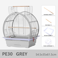 Cage à oiseaux Yuedi, style dôme, transparente, pour perroquets, barres horizontales, design anti-évasion, usage domestique, motif rayé tigre, motif pivoine