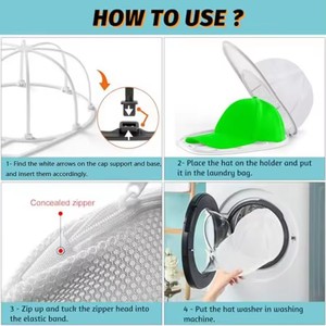 Soporte Desmontable para Lavar Gorras, 2 Piezas/Juego, Artículos para el Hogar, Bolsa para Lavar Gorras, Anti-Deformación, Soporte Protector Resistente - Product Image 2