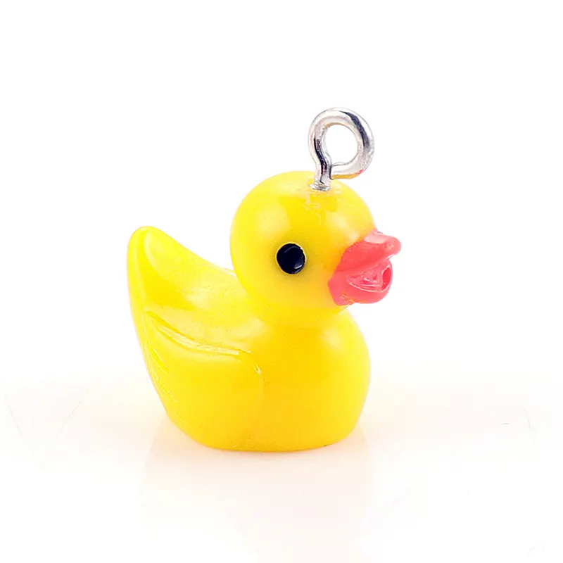 Mini bunte Tier Ente Entlein kleine Weide Statue Micro Craft Ornament DIY Charms Anhänger für Schmuck Ohrringe Zubehör