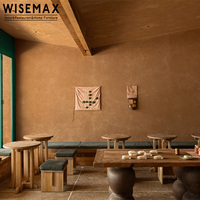 WISEMAX MÖBEL Vintage Einfache Restaurant-Möbel Massivholz Runder Esstisch Hotel Kleiner Speisetisch für Cafés