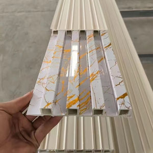 Paneles de pared de plástico y madera Wpc Paneles de pared de flauta decorativos interiores Tableros de Pvc modernos - Product Image 1