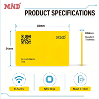 Carte de visite NFC en plastique NTAG 215 personnalisée pour la mémoire d'informations numériques
