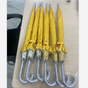 J-förmiger Aluminiumgriff Marken-Reiseschirm 77cm Schaft Gelbes Kunststoffdach mit DHL-Logo auf 4 Seiten Werbegeschenk - Product Image 2