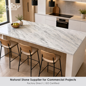 Dalles de marbre blanc Arabescato exotique GOLDTOP, en porcelaine traitée à la résine, polies et affinées, pour murs de réception d'hôtel - Product Image 2
