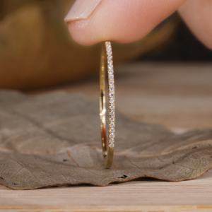 Igi CVD HPHT Lab Grown Diamante 14k/<span class=keywords><strong>18k</strong></span> Ouro Sólido Half Eternity Anel de Casamento Oval Cut Band para Mulheres/Homens Banda Correspondência - Product Image 2