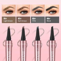 Crayon à sourcils micro-blade waterproof, crayon à sourcils liquide à quatre pointes, traits naturels effet poil, crayon à sourcils effet sourcils sauvages