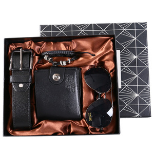 Cross Border Men Gift Set Wallet Belt Bracelet Sunglasses Valentine's Day Father's Day <b>Present</b> <b>Box</b> - Product Image 4