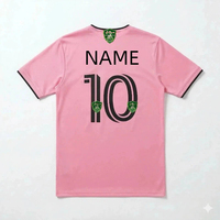 Pink Soccer Jerseys Fan <strong>Lionel</strong> <strong>Messi</strong> for Heat Breathable Plus Size Short Sleeve Heat Transfer