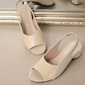Nouvelles sandales <span class=keywords><strong>mules</strong></span> pour <span class=keywords><strong>femme</strong></span> 2026 à talon bas, bout ouvert, effet croco, pour l'été et le quotidien - Product Image 2