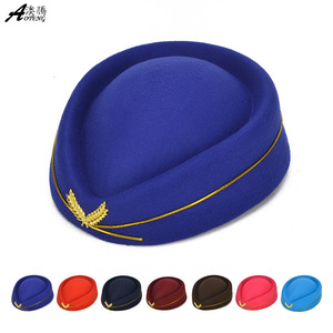 Sapphire Blue Beret For Airline Uniforms With Gold Embroidery And Trim Polyester Material Fall 2024 - Product Image 5